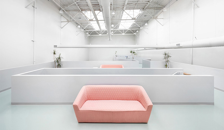 辦公室沙發擺放效果圖